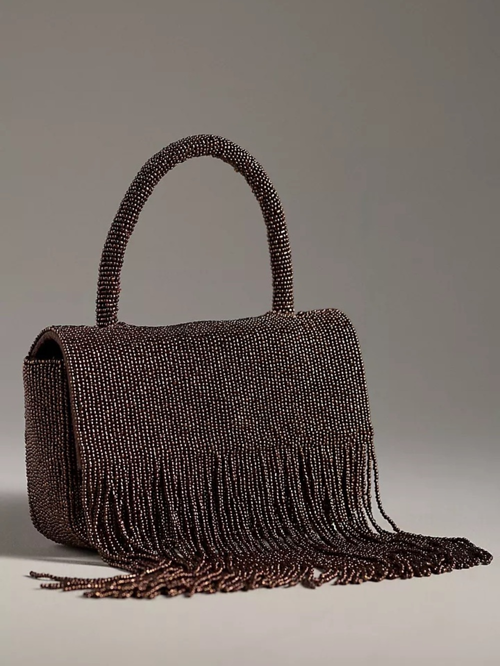 Anthropologie Beaded Fringe Bag One Size